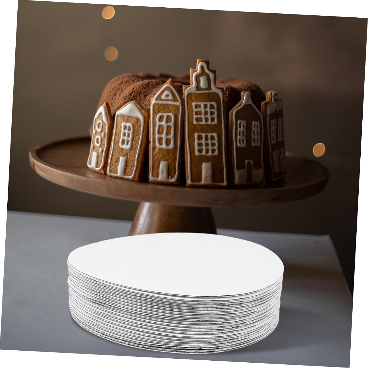 BESTOYARD 20pcs Disposable Cake Boards Corrugated Cake Bottoms for Weddings Parties Versatile Dessert Display Trays