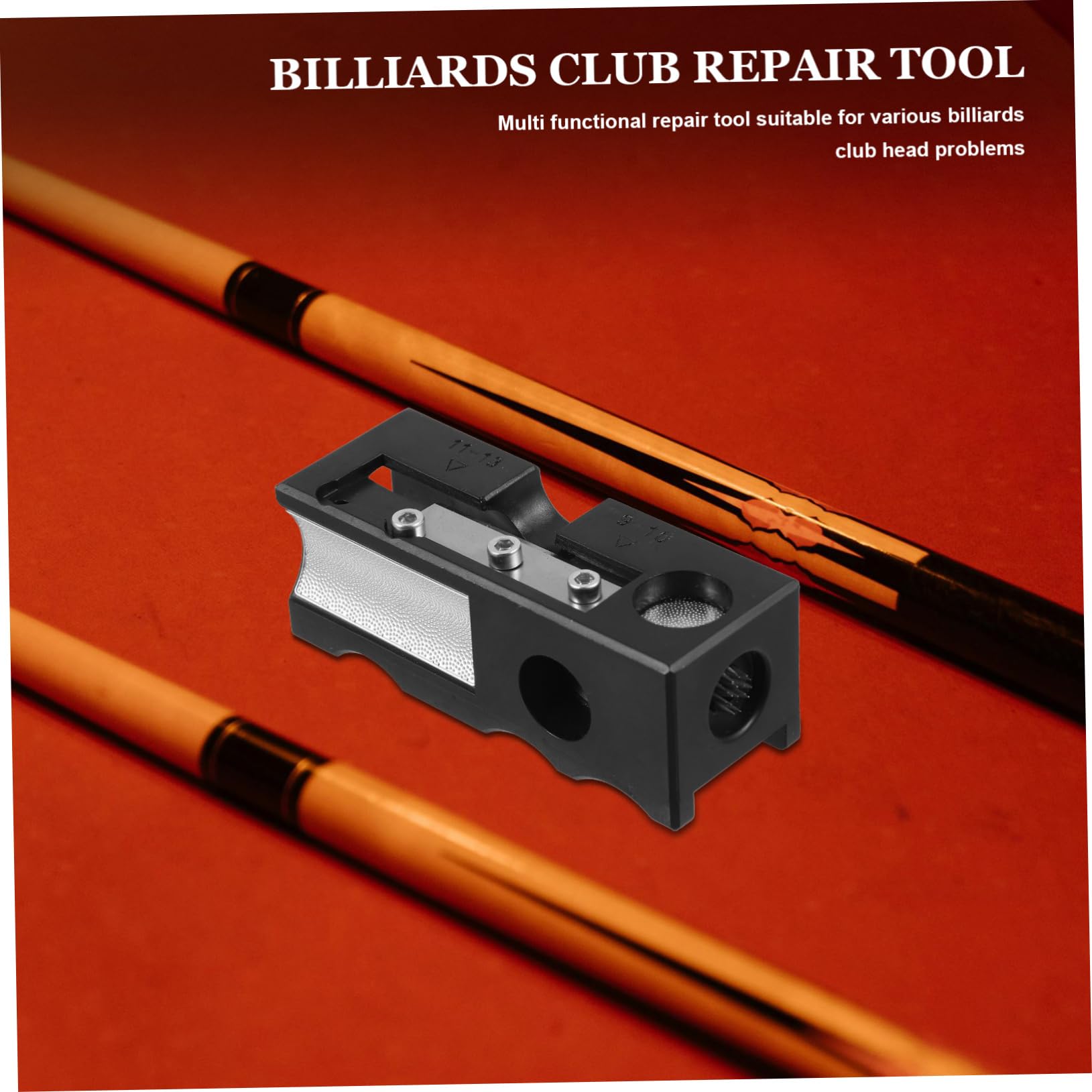 POPETPOP réparateur de queues de Billard Fournitures de Billard Outils de réparation Queue de Billard Ponceuse à Pointe de Piscine Accessoire de Billard d'aluminium