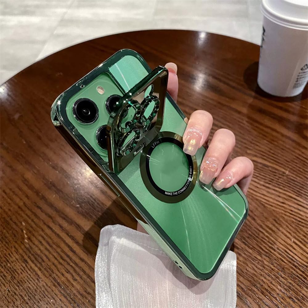 Étui de support d'objectif iPhone 14 silicone souple transparent résistant avec aimant intégré