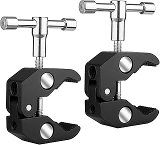 مشبك تصوير احترافي من سلو دولفين، سن 1/4 بوصة و3/8 بوصة، لكاميرات DSLR الرقمية ذات العدسة الواحدة والعواميد وحوامل الإضاءة والمصابيح والمظلات والرفوف والعارضات وغيرها (قطعتان)