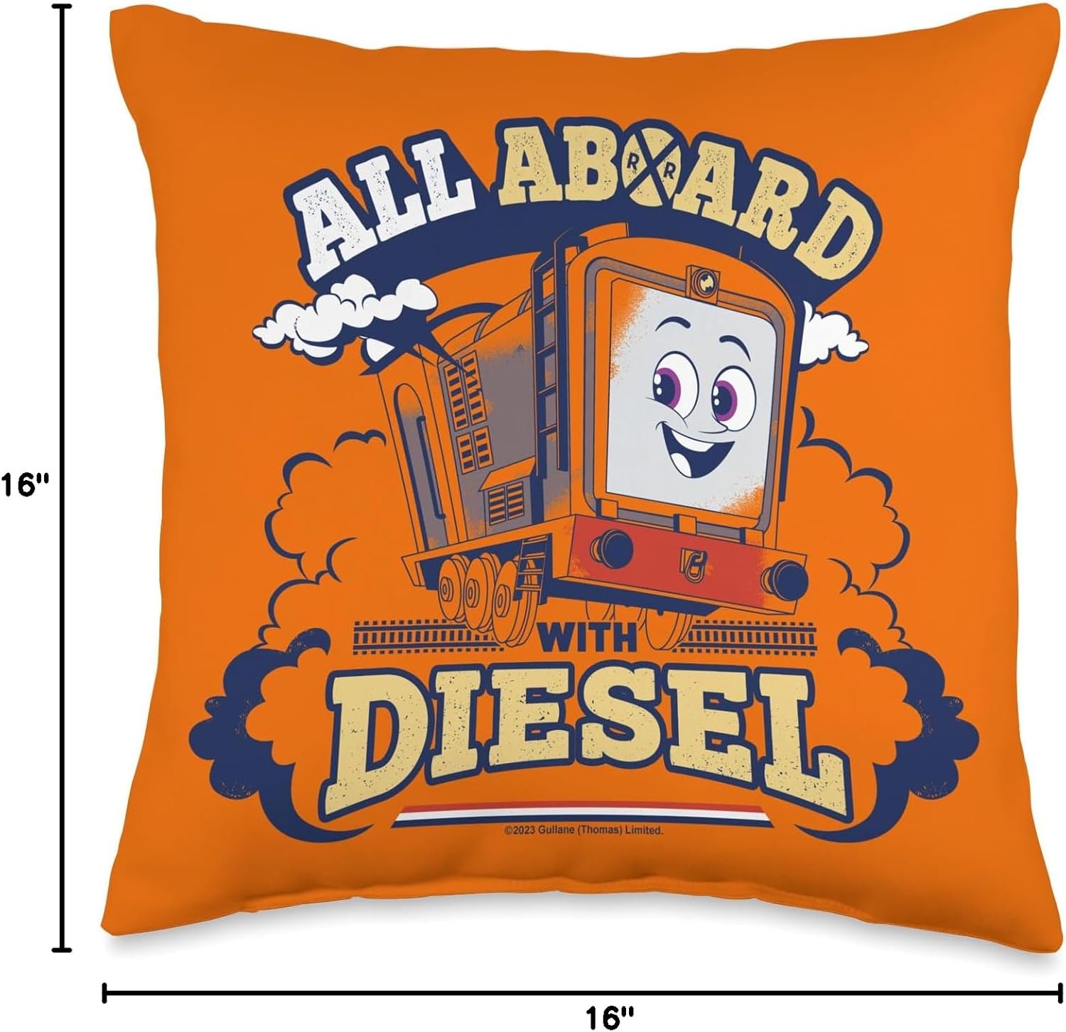Thomas & Friends - All on Board with Diesel Throw Pillow