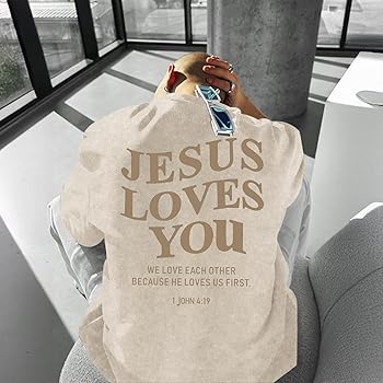 Weetiotio Christian Jesus Loves You Shirts for Men Religious