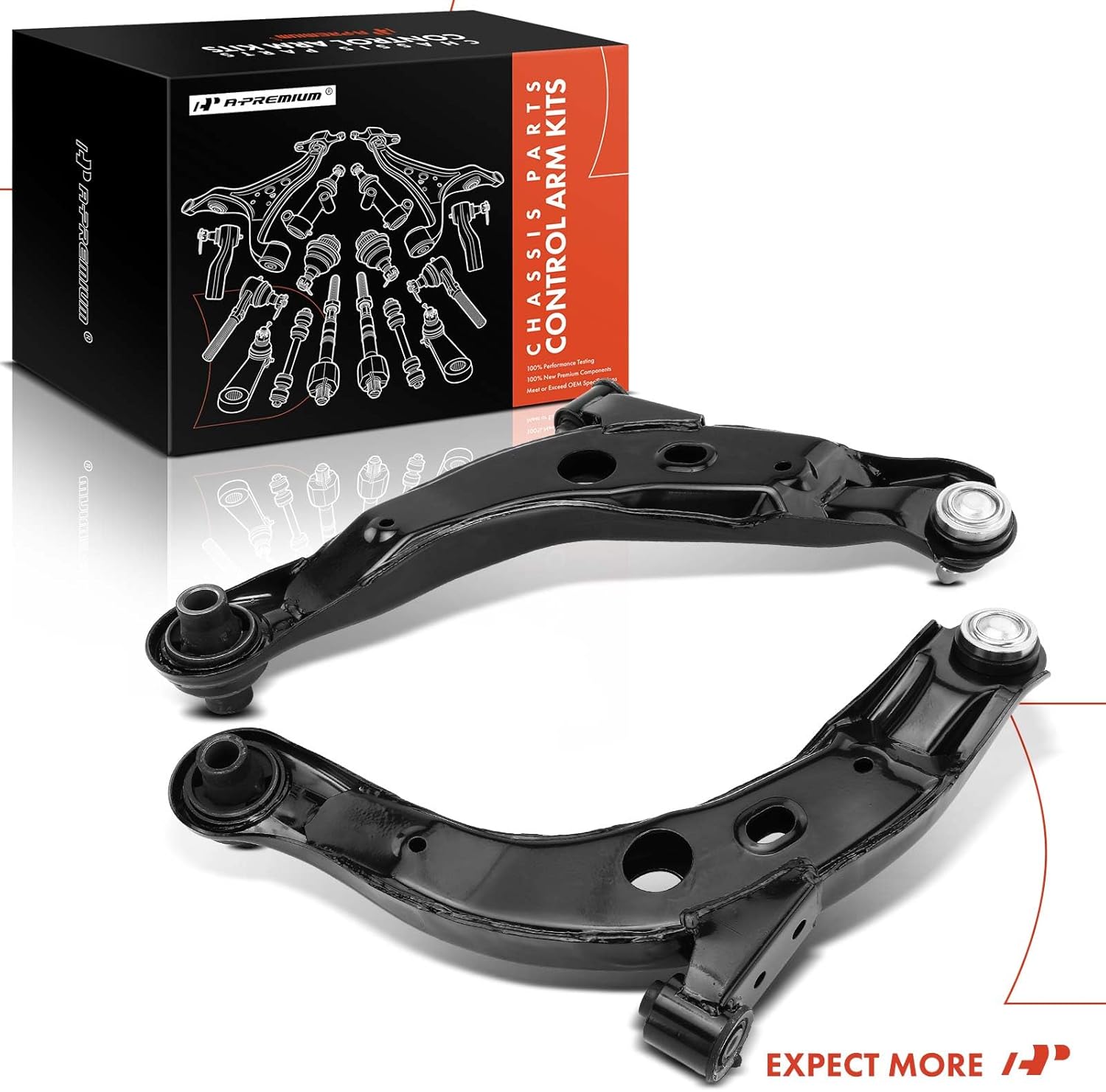 A-Premium 2 x Front Lower Control Arm with Ball Joint & Bushing, Compatible with Mazda MPV 2000-2006