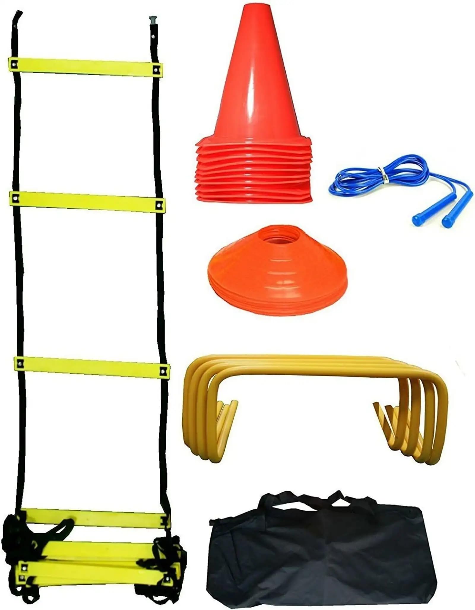 JAXTON Agility Training Kit for Football & Fitness | 4 Meter Agility Ladder, 10 Disc Cones, 6 Training Cones & 6 Speed Hurdles | Complete Sports Training Set (50 CM)-image-41