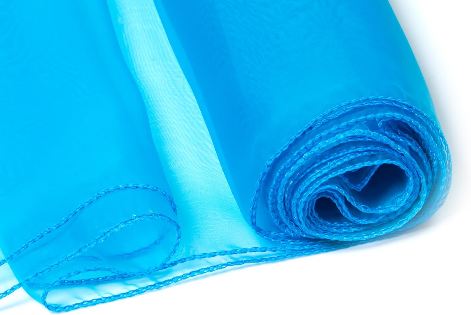 MDS 15 Pack Organza Table Runner 12 x 108 inch Long Premium Table Runners for Wedding Party, Events Decoration, Banquets Decorations, Bright and Smooth Silk Fabric Party Table Runner- Light Teal