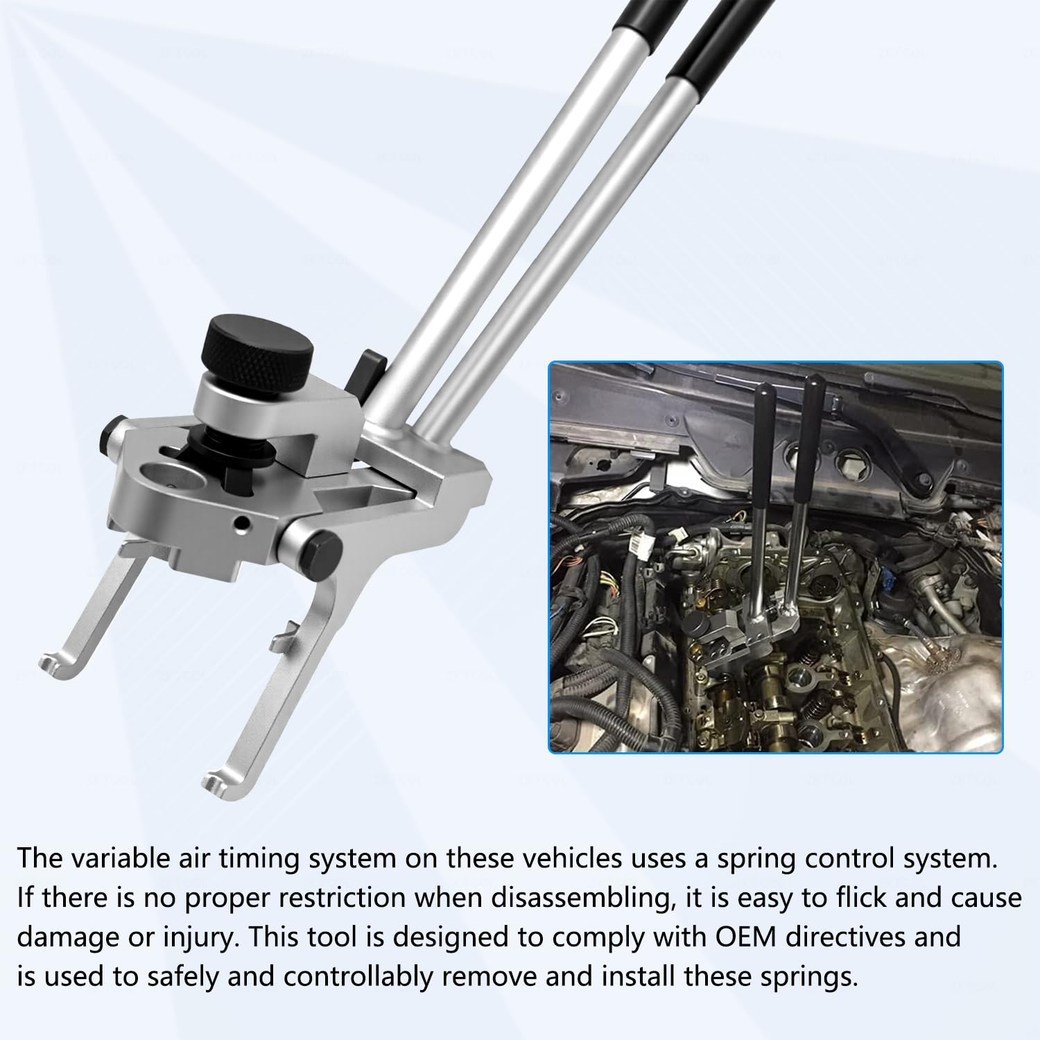 ZKTOOL Compressore per Molle Valvole, Attrezzo per la Sostituzione della Molla di Compressione della Valvola, per BMW N13 N20 N26 N51 N52 N53 N54 N55, Attrezzo per Molle di Torsione della Valvola