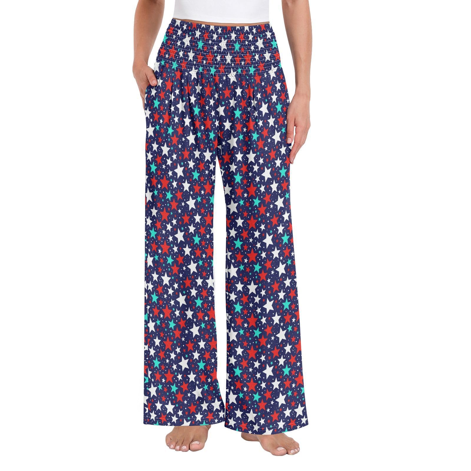 Pantalon large avec poches taille haute anti-serrage - 8