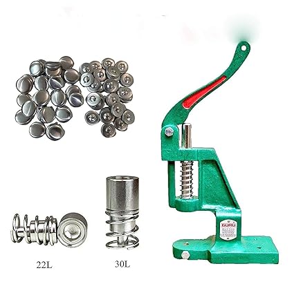 Guru Special Button Pressing/Covering/Making Machine with Free 2 Dies & 1500 Button Sets - (22L & 30L)