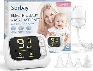 Aspirador nasal eléctrico para bebés, succionador nasal para bebés recién nacidos, aspirador nasal eléctrico para recién nacidos, niños pequeños y adultos, limpiador de moco y desbloqueador