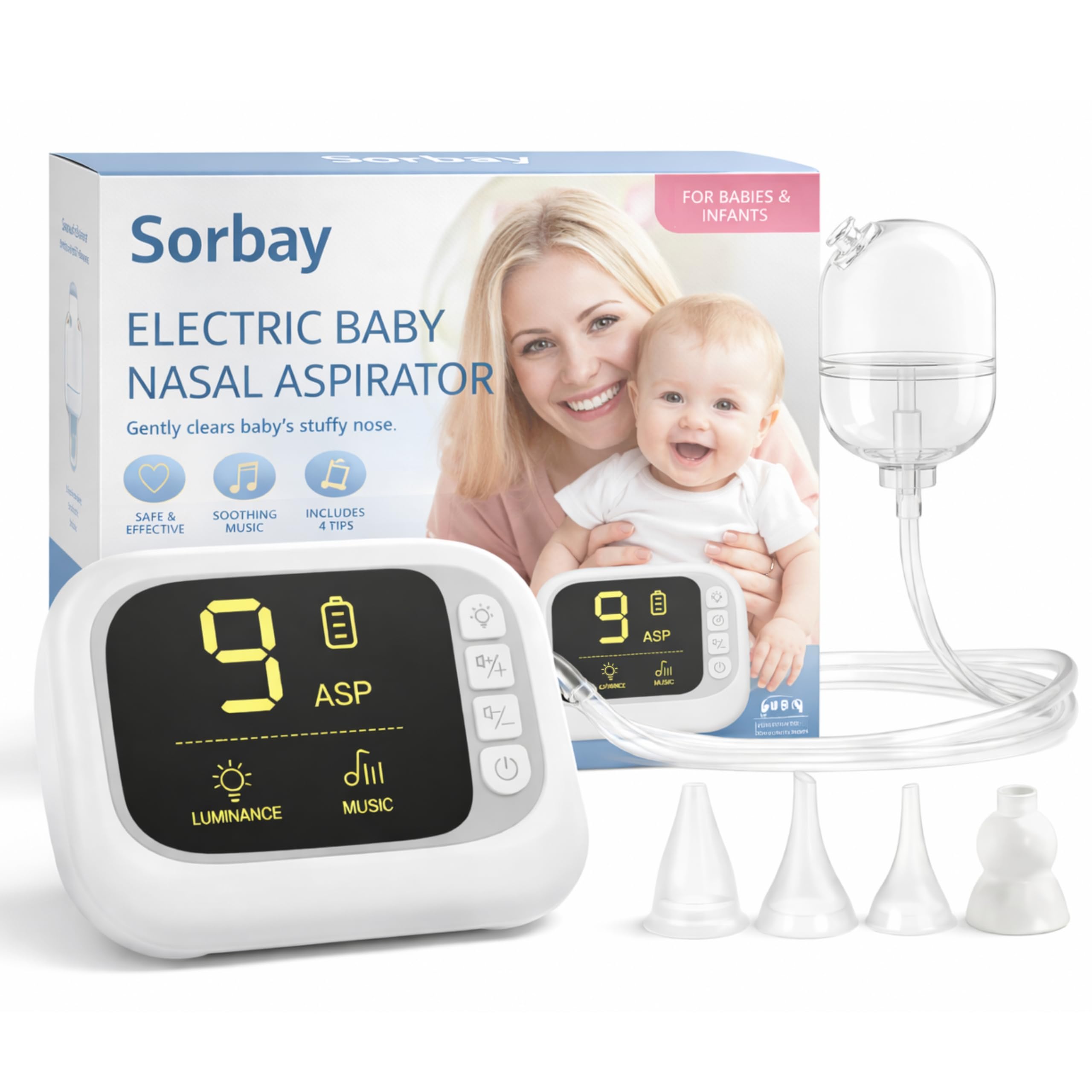 Electric Nasal Aspirator Baby Nose Suckers for Babies Snot Sucker Newborn Baby Nasal Aspirator Electric Nose Sucker for Newborn Toddler and Adult Snot Mucus Cleaner Remover and Unblocker
