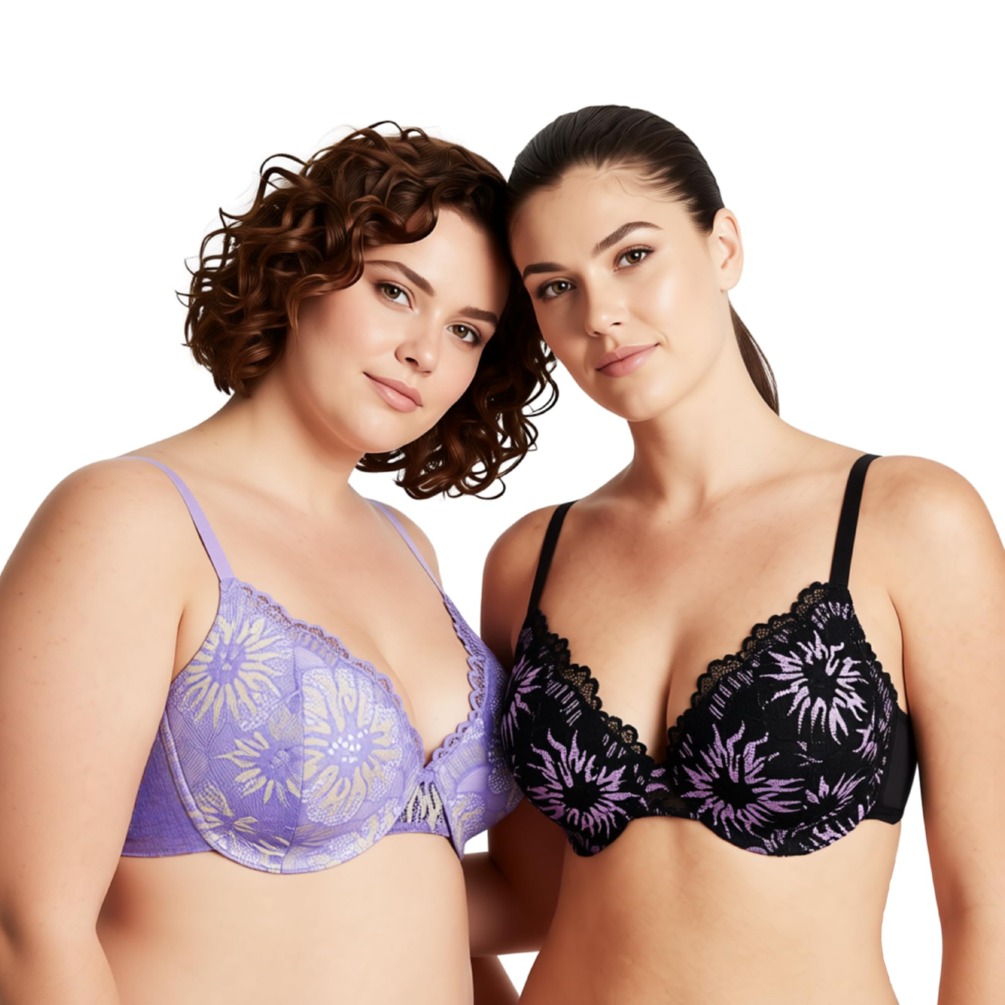 Curve Muse Ligeramente Acolchado con Aros Sujetador-x2