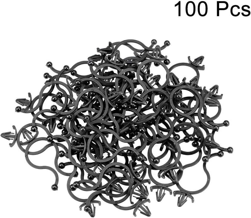 uxcell Twist Lock Cable Wire Ties Nylon U Shape Save Place 17mm Dia Black 100pcs