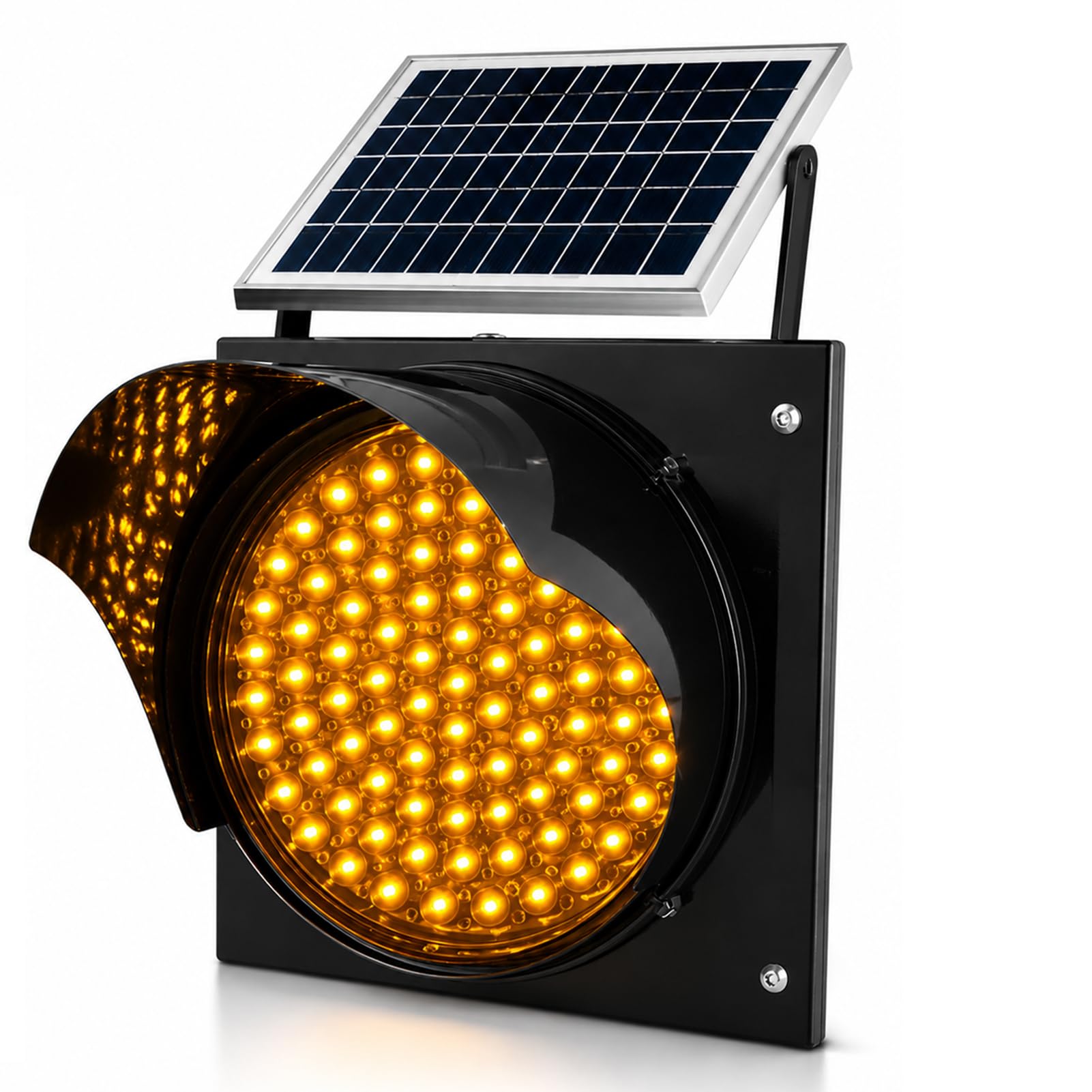 Baliza Intermitente de 30 cm alimentada por energía Solar, semáforos LED Amarillos/Rojos con energía Solar, luz de señalización Resistente al Agua (IP65), señales de tráfico