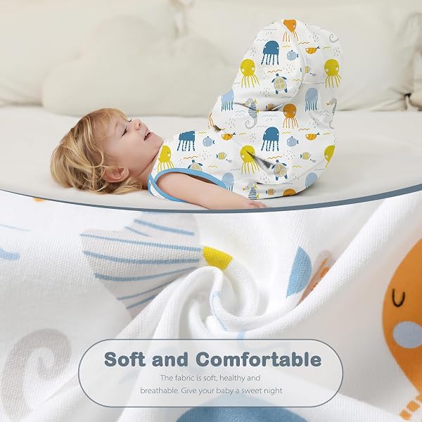 Mosebears Soft Cotton Baby Sleeping Bag for Babies 12-18 Months 0.5 Tog with Double Slider Zipper for Easy Changing of Nappies Cute Prints - 4