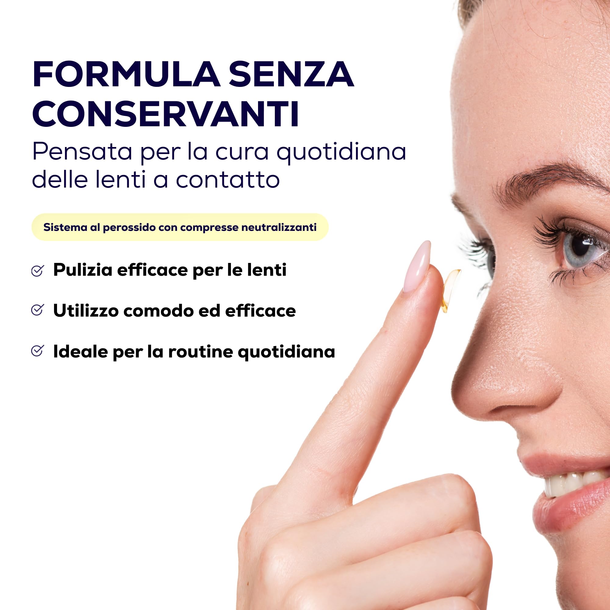 Soluzione al Perossido per Lenti a Contatto con Compresse Neutralizzanti e Portalenti Specializzato per Pulizia Profonda e Disinfezione, 2 x 350 ml