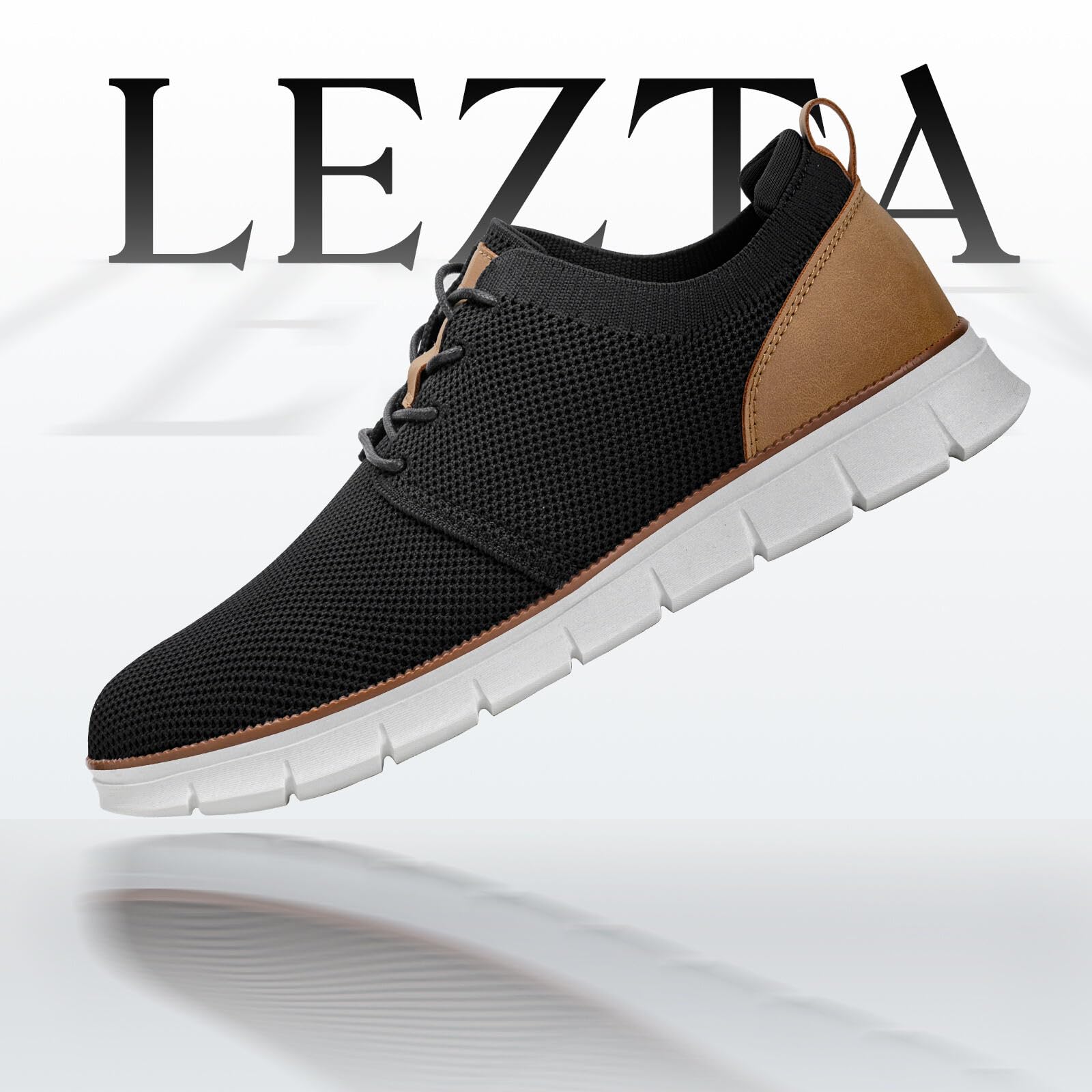 LEZTA Zapatos de Cordones para Hombre Oxfords Clásicos Zapatillas de Vestir Malla Transpirable Cómodos para Boda Negocios Viaje y Ocio