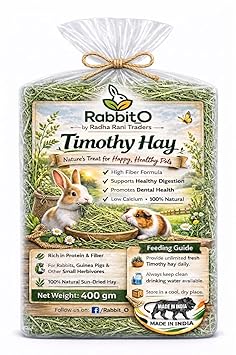 Rabbit_O Timothy Hay (400gm) for Rabbit | Guinea Pig & Hamster | High Fiber | All Life Stages |