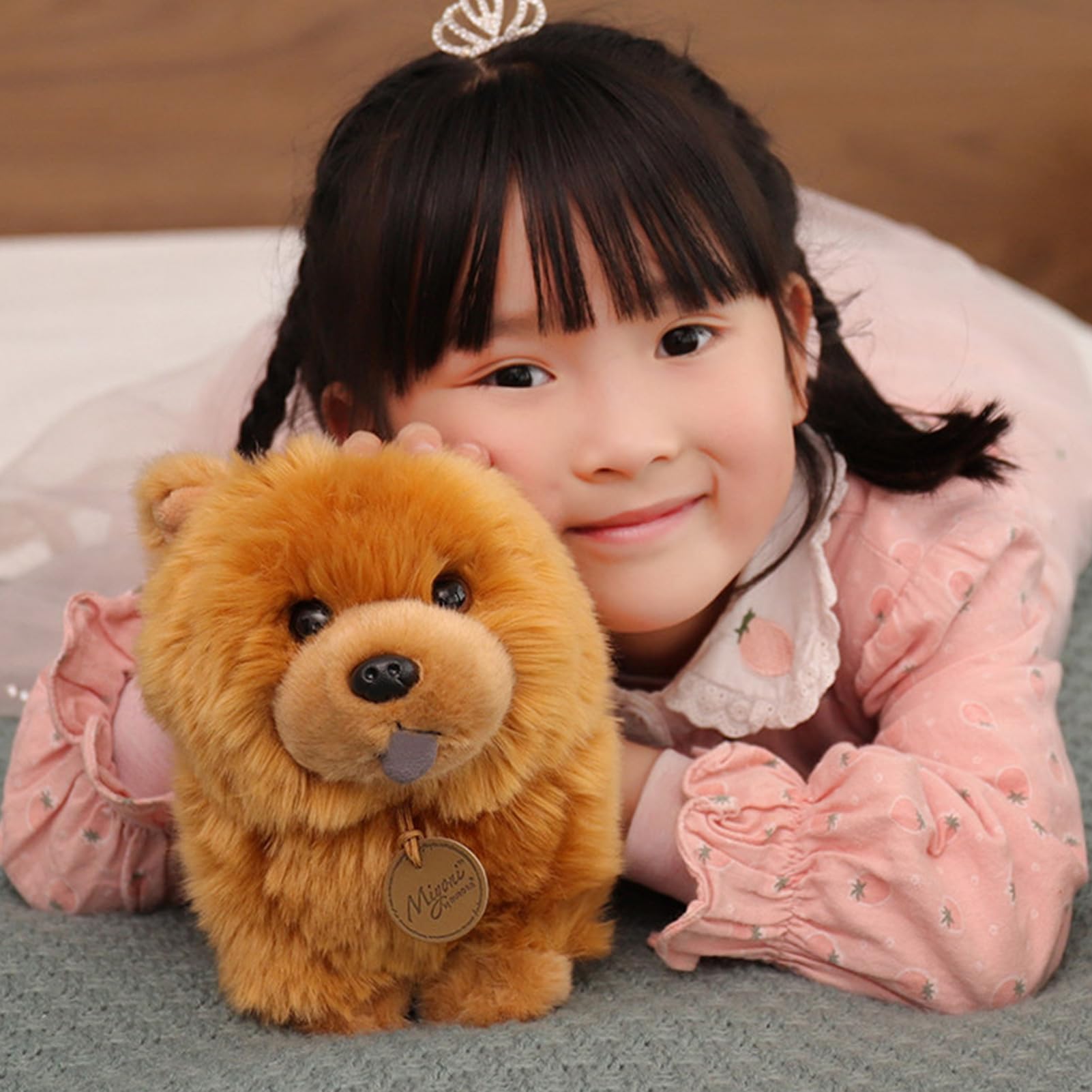 Peluche Chow Chow De 25 Cm – Perrito Esponjoso Realista, Juguete Suave Para Niños Y Adultos, Regalo Decorativo