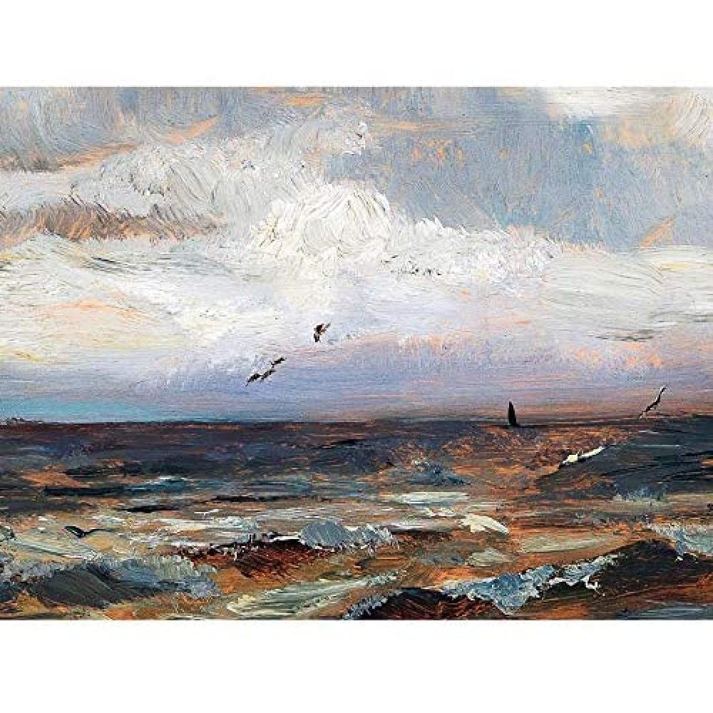 Artery8 Florian On The North Sea Waves Seascape Painting Unframed Wall Art Print Poster Home Decor Premium