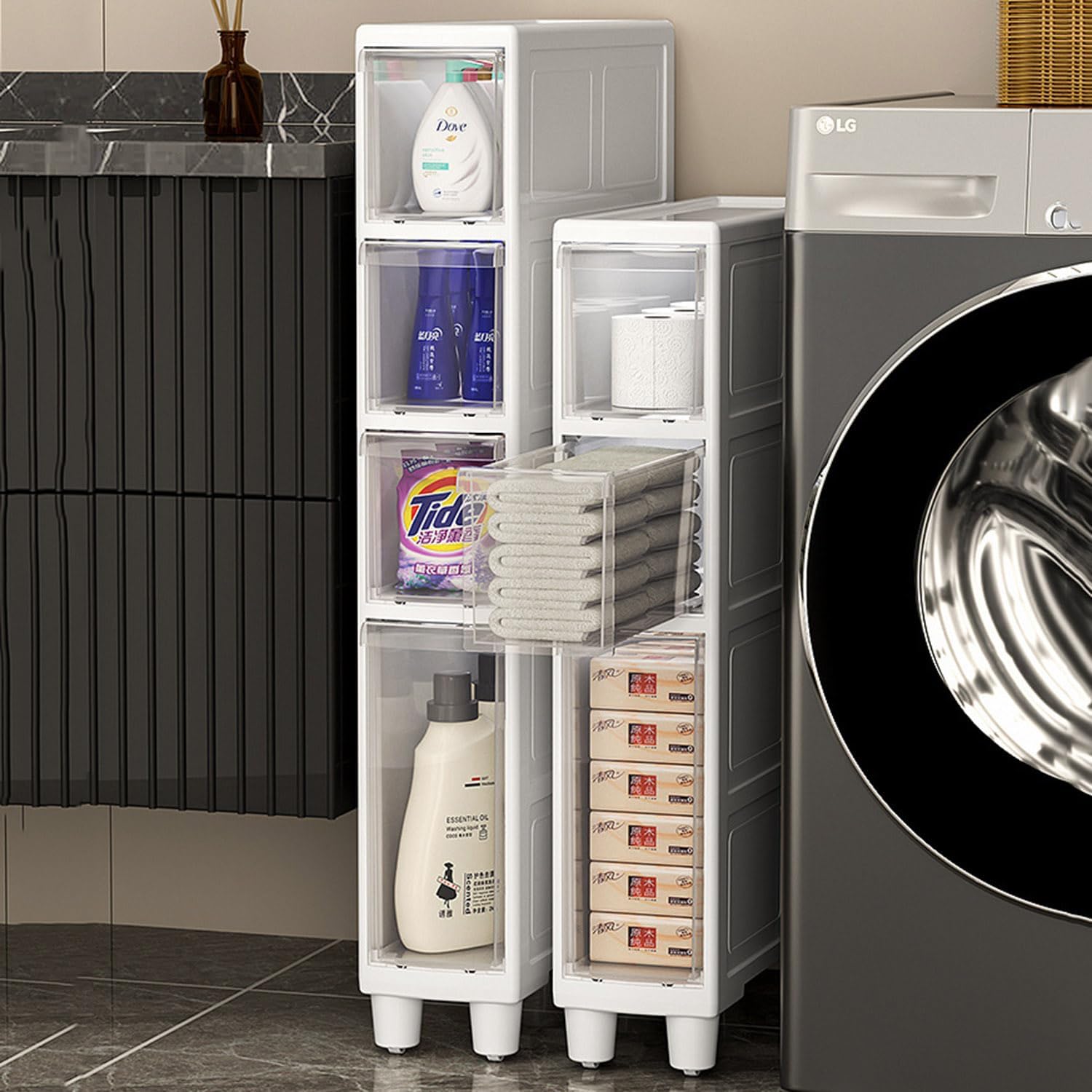 Small Bathroom Storage Cabinet Waterproof 5.5??? Narrow Slim Gap ...