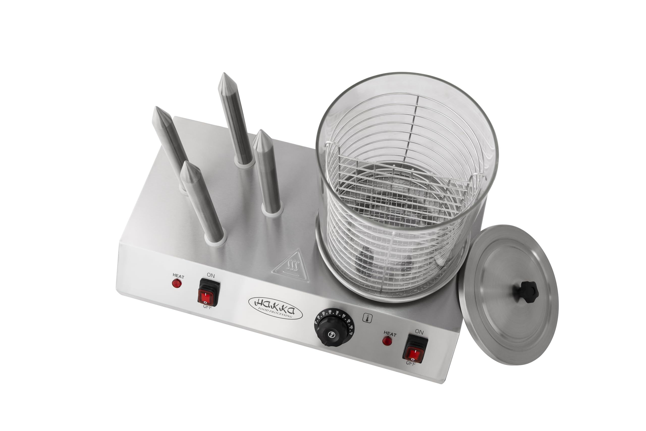 Hakka Machine à Hot-Dogs Professionnelle avec 4 Fentes Pour Toast, Cuiseur Vapeur électrique Pour Hot-Dogs et Chauffe-Pains, Pour Saucisses et Gressins, 220V/960W