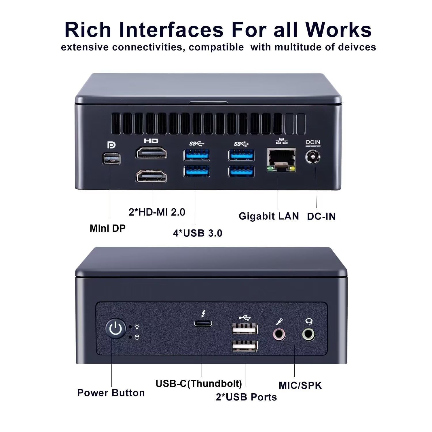 VENOEN Mini Gaming PC NUC i7, Micro PC Win11 pro Core i7 1165G7 Mini Computer, Dual HD Mini Desktop PC, 4K@60Hz HTPC, Mini DP Output, USB-C, Gigabit Ethernet, Wifi, BT 5.1, 16GB RAM 1TB SSD