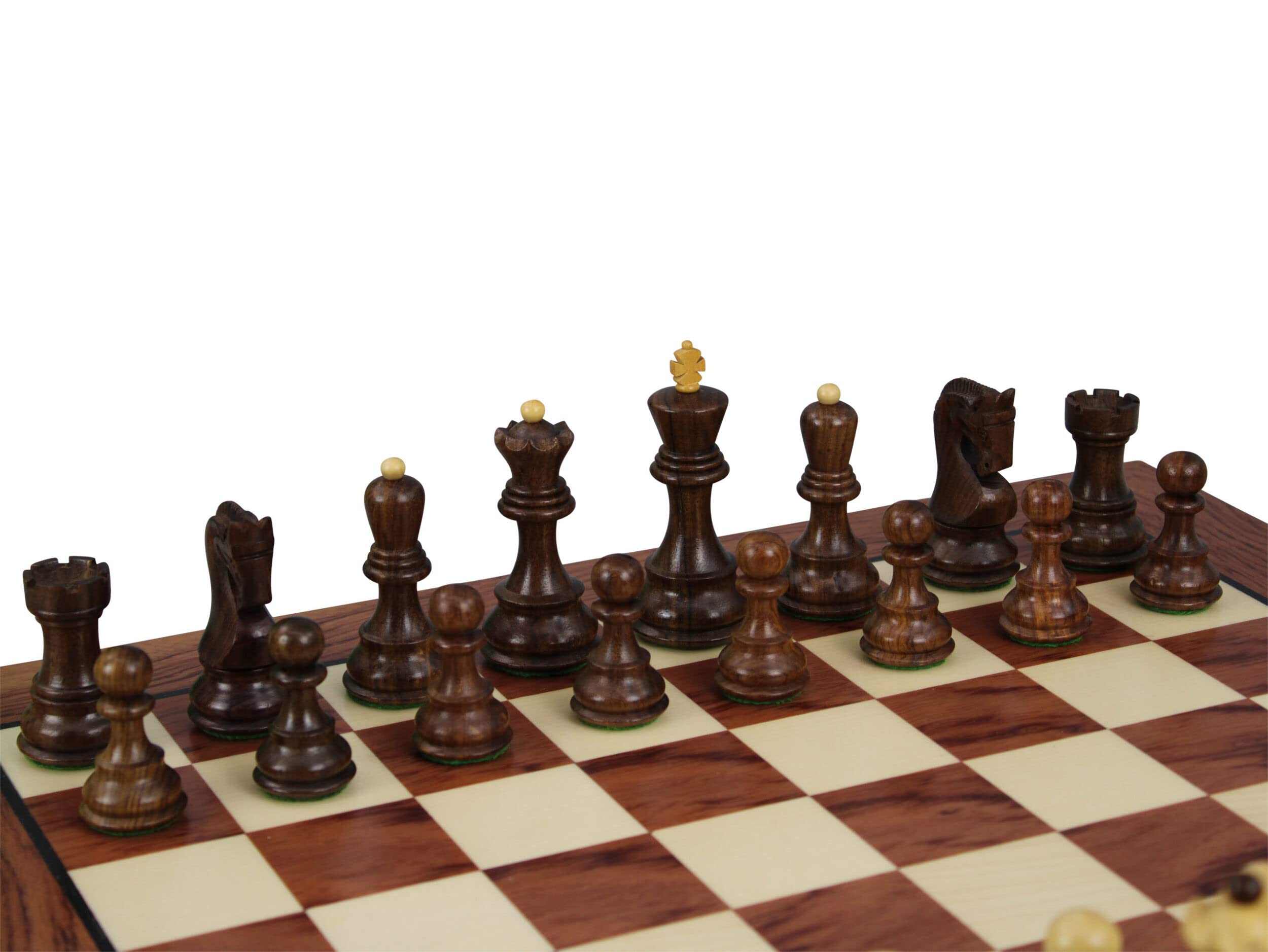Set di scacchi in legno di Helena con scritta in lingua inglese "Grandmaster", in palissandro, 50,8 cm, peso di Sheesham Zagabria, Staunton, scacchiera in mogano, 9,5 cm