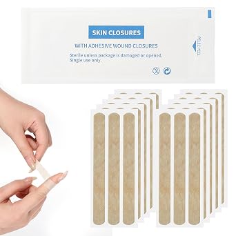 30Pcs Skin Wound Closure Strips 1.2 x 10cm Sterile Wounds Suture Closures Tape for Incisions Cuts and Lacerations