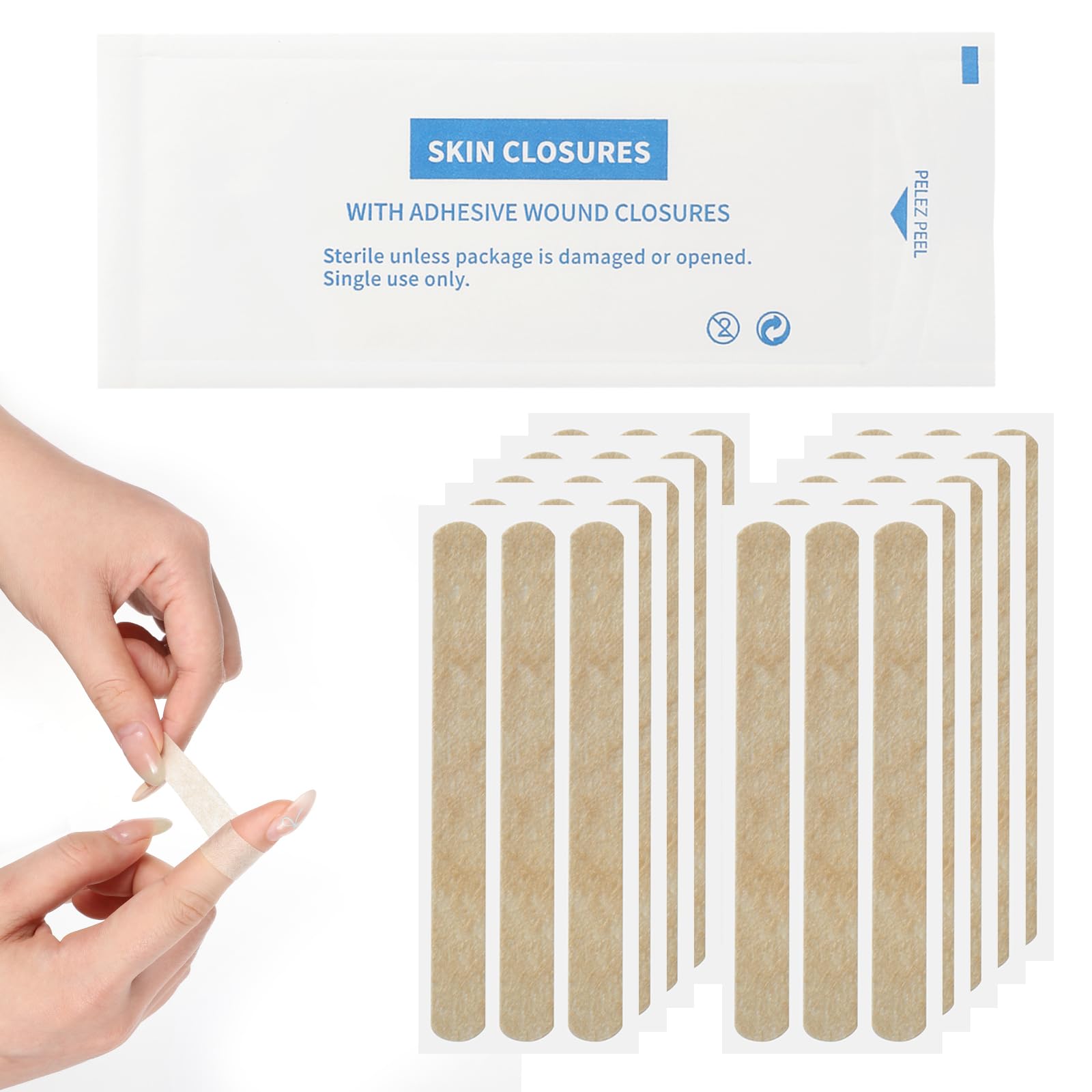30 Strips Skin Wound Closure Strip 0.48" x 4" Breathable Steri Strips Adhesive Closures Tape for Closing Minor Cuts Wounds - 2