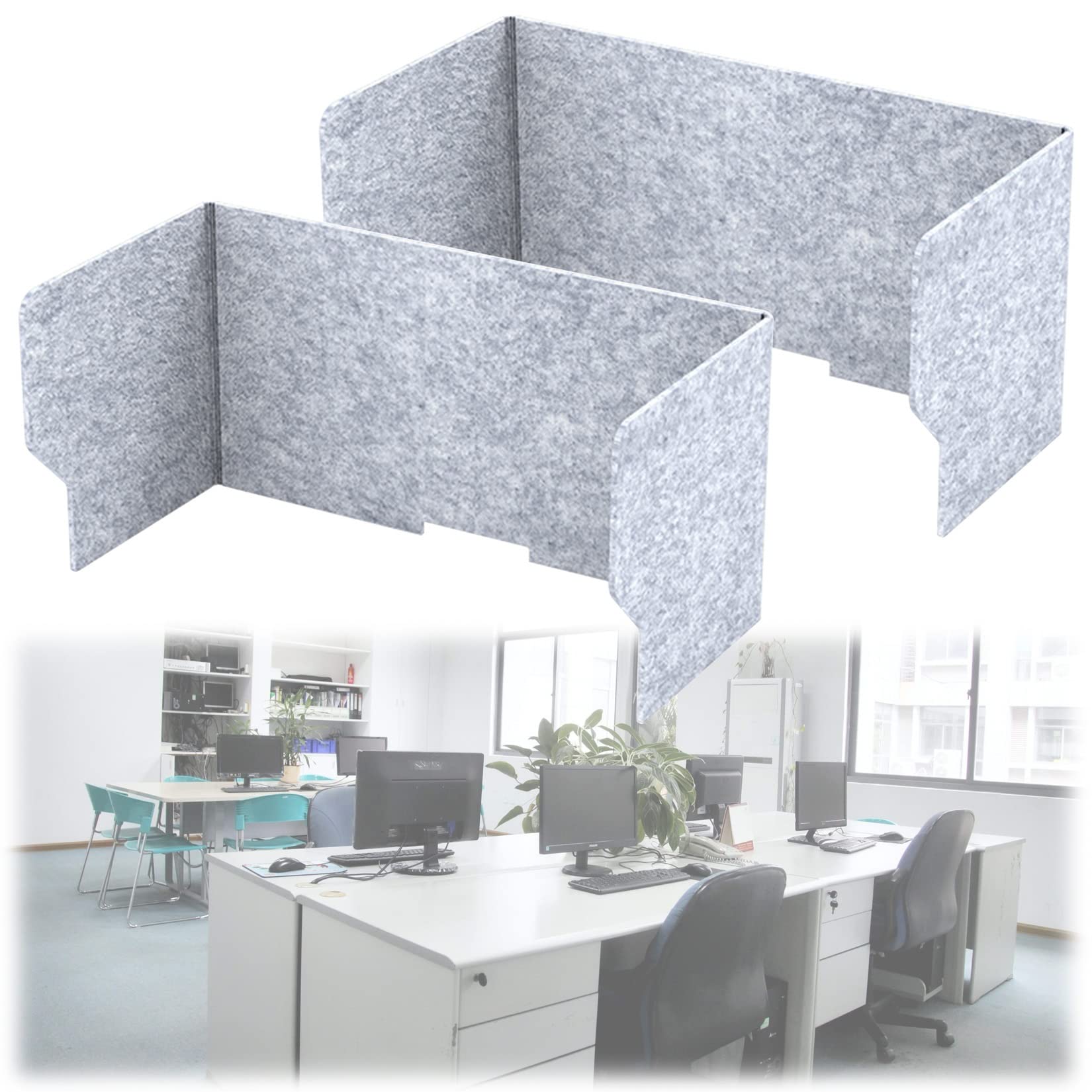Séparateur De Table Acoustique Panneau De Confidentialité De Bureau 2Pièces