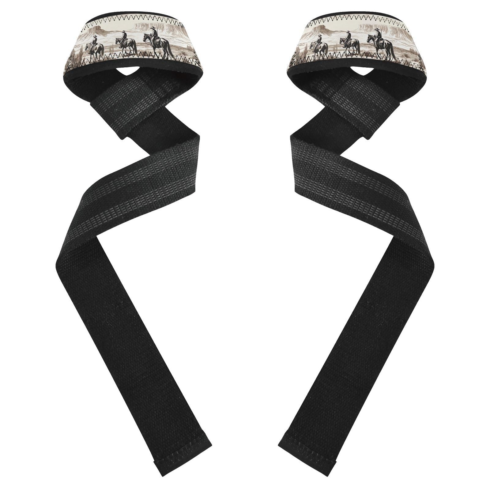 Nander Desert Tribe Cowboy Wrist Straps for Weightlifting,Lifting Straps with Neoprene Cushioned Wrist Padded and Anti-Skid Silicone for Strength Training,Bodybuilding,Deadlifting