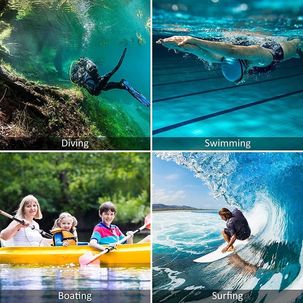 Waterproof Camera Full HD 2.7K 48 MP Underwater Camera Video Recorder Selfie Dual Screens 16X Digital Zoom Flashlight Waterproof Digital Camera for Snorkeling
