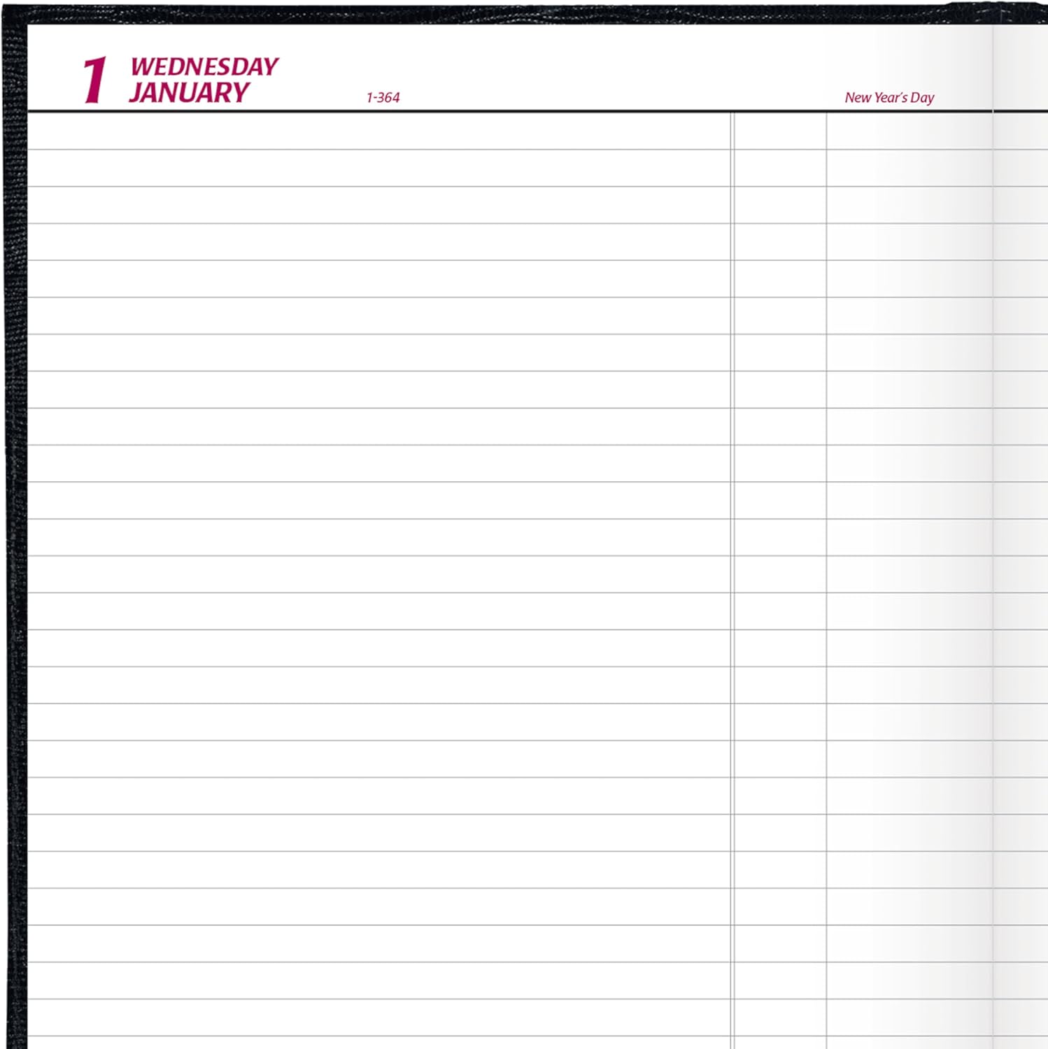 Brownline® 2025 Traditional Daily Planner, Untimed Journal, 12 Months, January to December, Perfect Binding, 10" x 7.875", Black (C550.BLK-25)