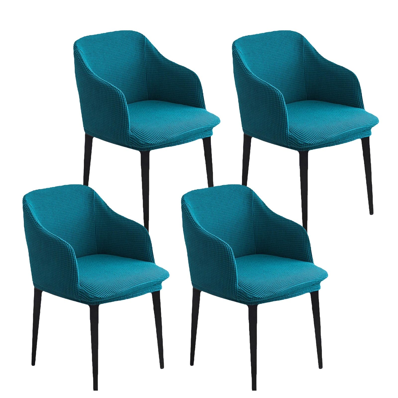 Housses avec accoudoirs bleu protection 360 de chaise cuisine repas