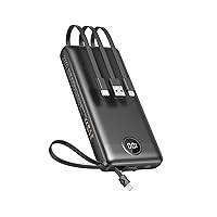 VEEKTOMX Power Bank 20000mAh Powerbank con Cavi Integrati Caricatore Portatile USB