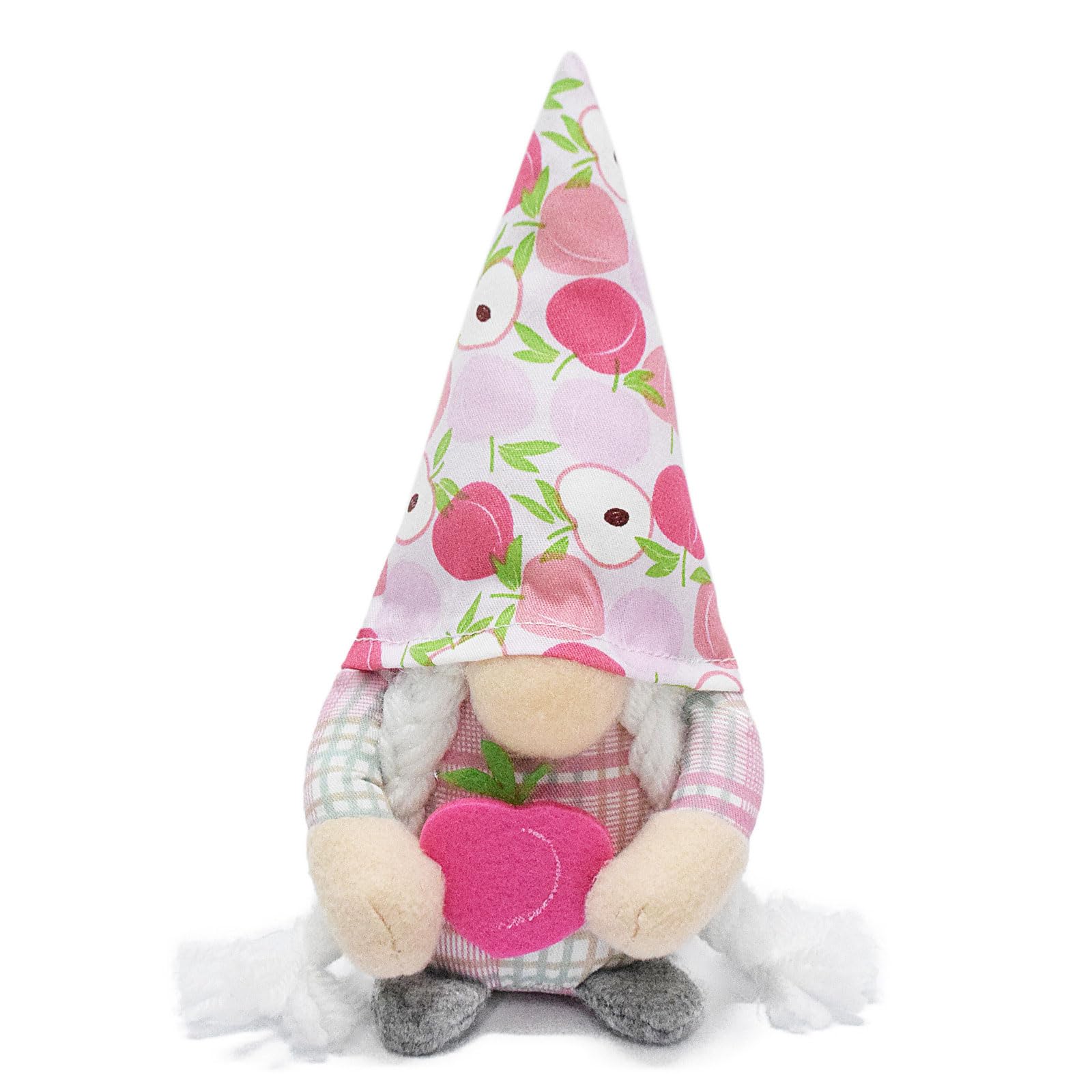 Tsophreniq Peachs/Check Shaped Doll Lovely Holiday Decorations Festival Faceless Dwarfs Figurinees Rudolphs Ornament for Kids Plushs Rudolphs Doll