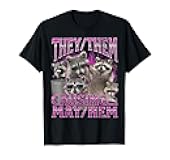 They Them Mayhem Funny Raccoon Meme Bootleg Graphic 90s T-Shirt