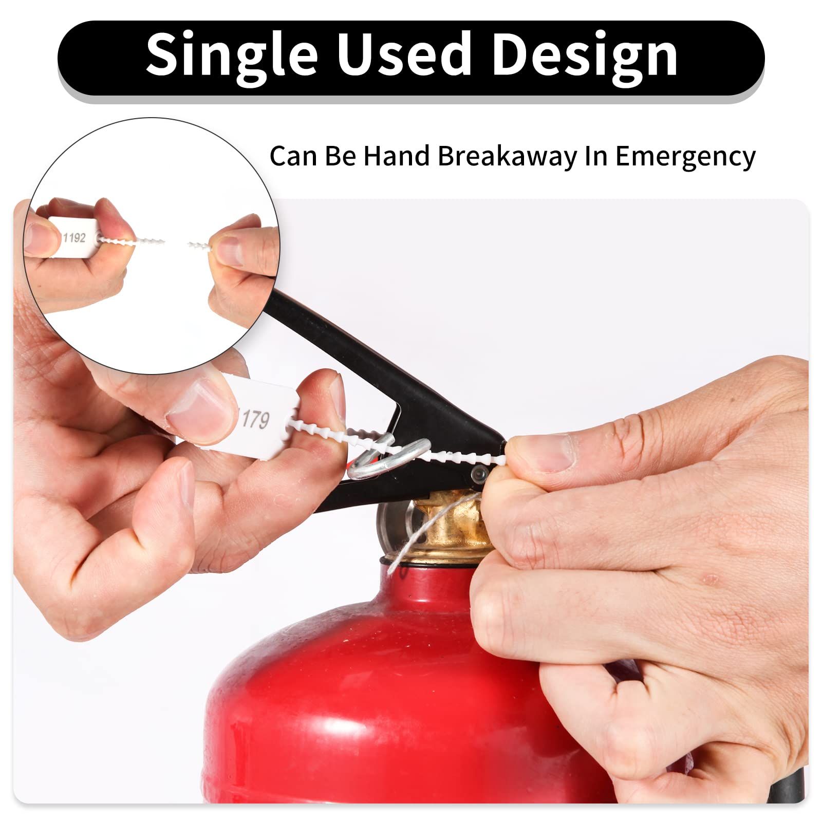 Snapklik.co : 1000 Pcs Plastic Taper Seals Fire Extinguisher Tags