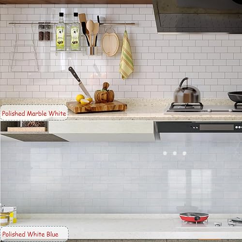 Vista 86 de Paquete de 1 lámina de revestimiento autoadhesivo de 12 x 12 pulgadas, baldosa de pared de PVC para cocina, baño, chimenea, mesa de lavandería o gris