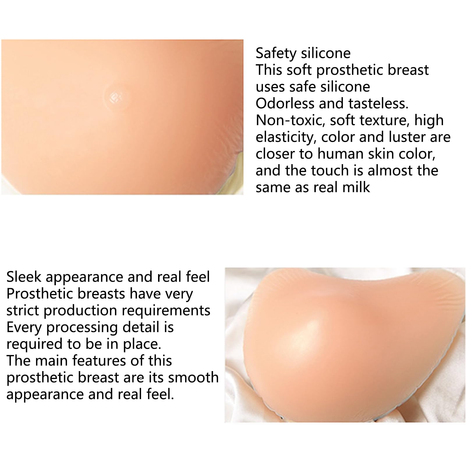 Pecho Falso Específico Seno Falso Tetas De Falso Realista Mastectomía Extendida Sujetador con Prótesis Acolchado Reemplazo De Axila Pecho Falso left-600g