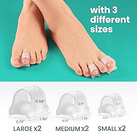 Welnove Hammertoe Corrector - Toe Straightener to Curled Toes, Broken toe, Bunion Corrector for Women and Men, Small*3 Pairs