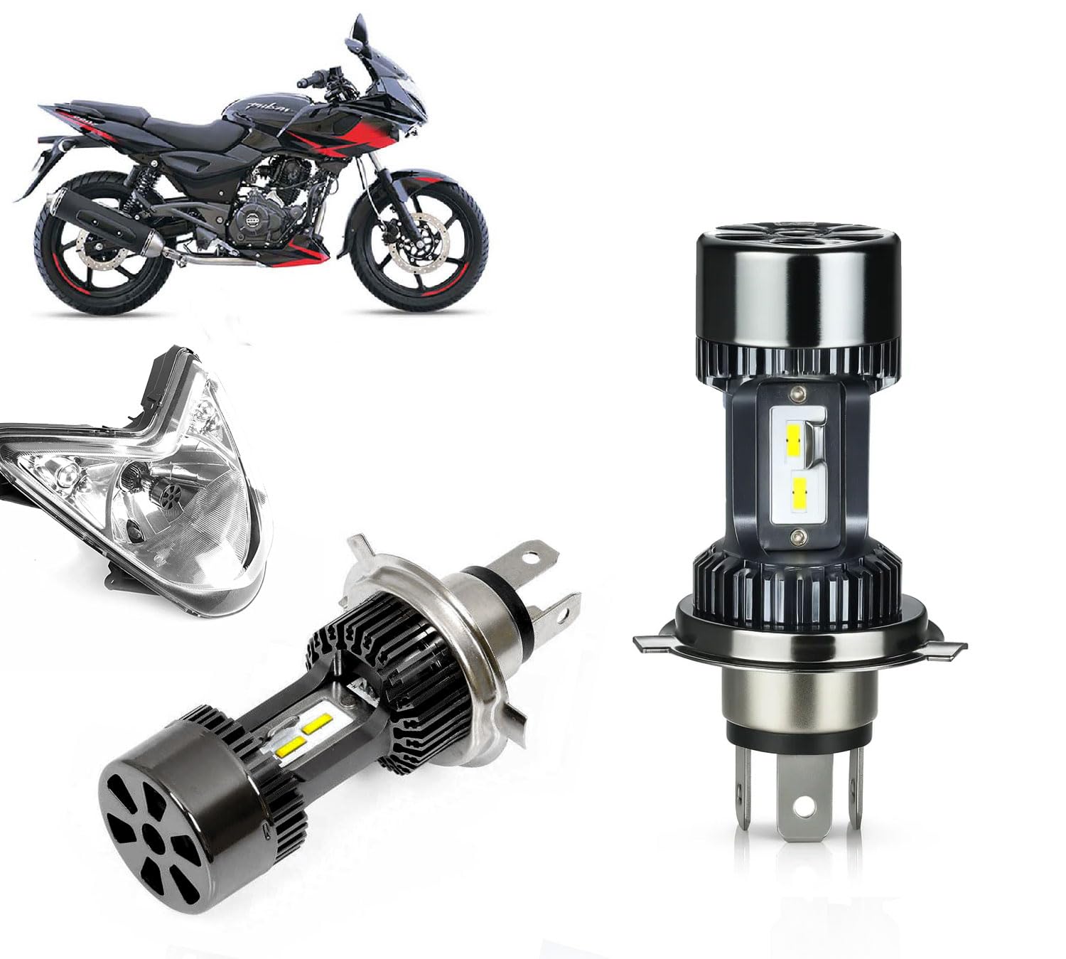 Auto Pearl Durable H4 3200LM CSP Motorcycle Headlight Led Bulb DC 12V 6500K with cooling Fan compatible with Pulsar 220F (Pack of 1)-image-19