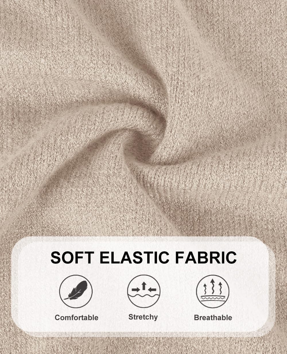 CARCOS Plus Size Sweaters for Women Solid Turtleneck Sweater Long Sleeve Pullover Tops Casual Split Hem Knit Shirts - Image 6