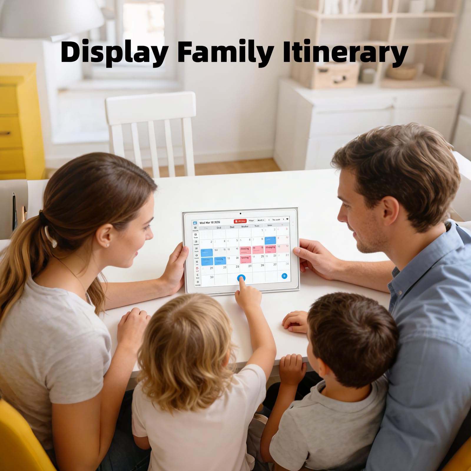 Digitaler Kalender, 1920 x 1280 IPS Digitaler Bilderrahmen, 32 GB Touchscreen Wand & Schreibtisch, digitaler Planer für Zeitplan, Foto-Display, Mahlzeiten, Aufgabendiagramm und Aufgaben