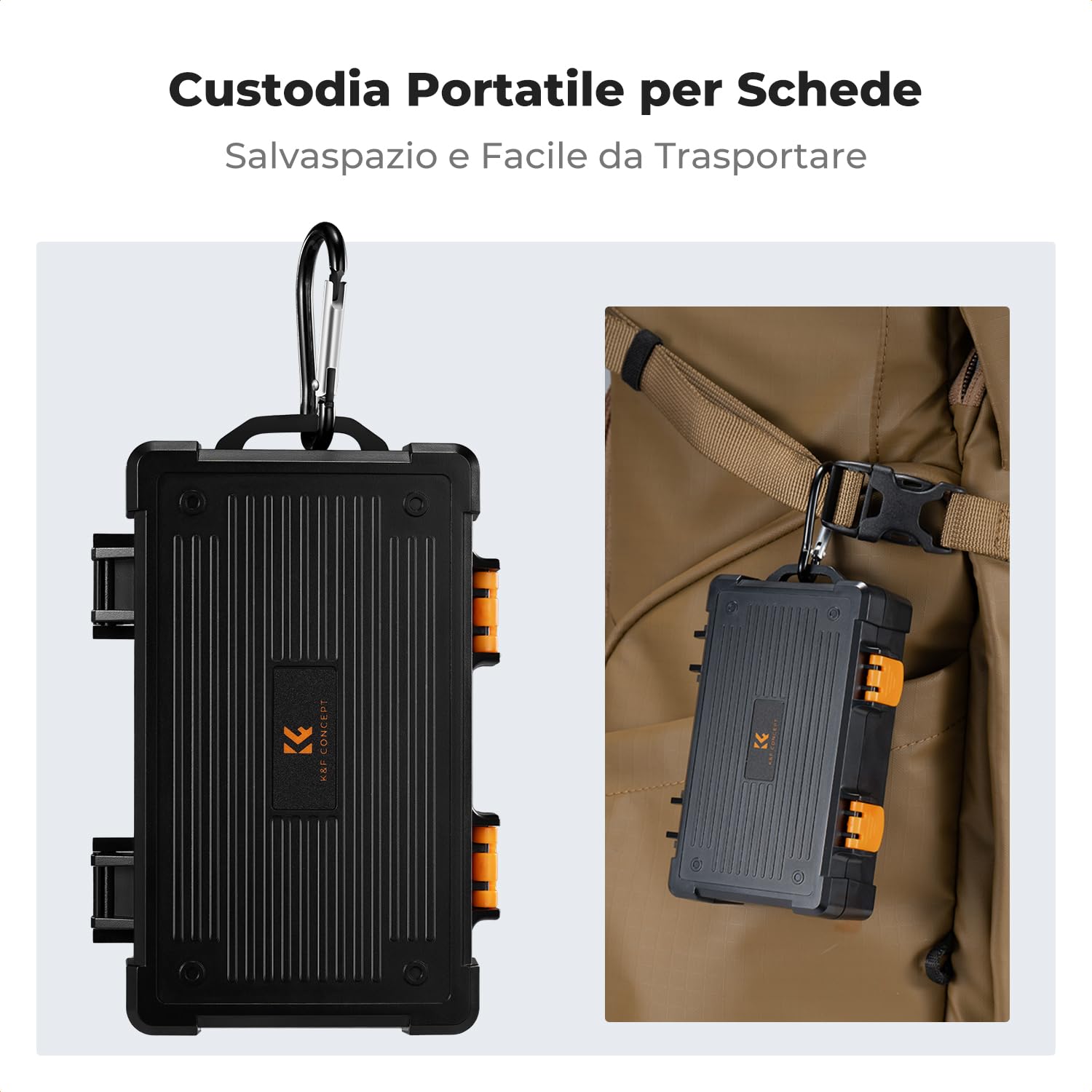 K&F CONCEPT Custodia per Batteria e Scheda di Memoria, Custodia per Scheda di Memoria per Fotocamera Batteria SD TF XQD CF CFE-A CFE-B Impermeabile Antiurto