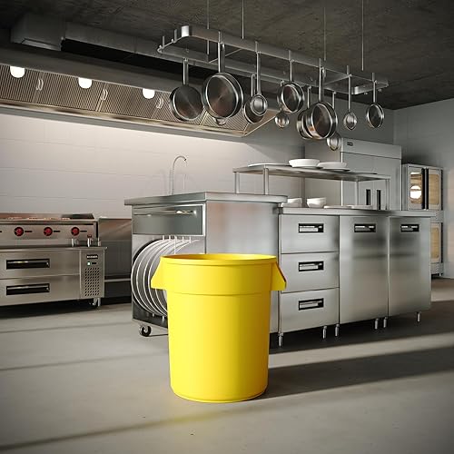 Miniatura 4 de Regal Altair Bote de basura comercial redondo. Contenedor de basura para el hogar, aceras, junto a la carretera, lata multiusos para exteriores (32