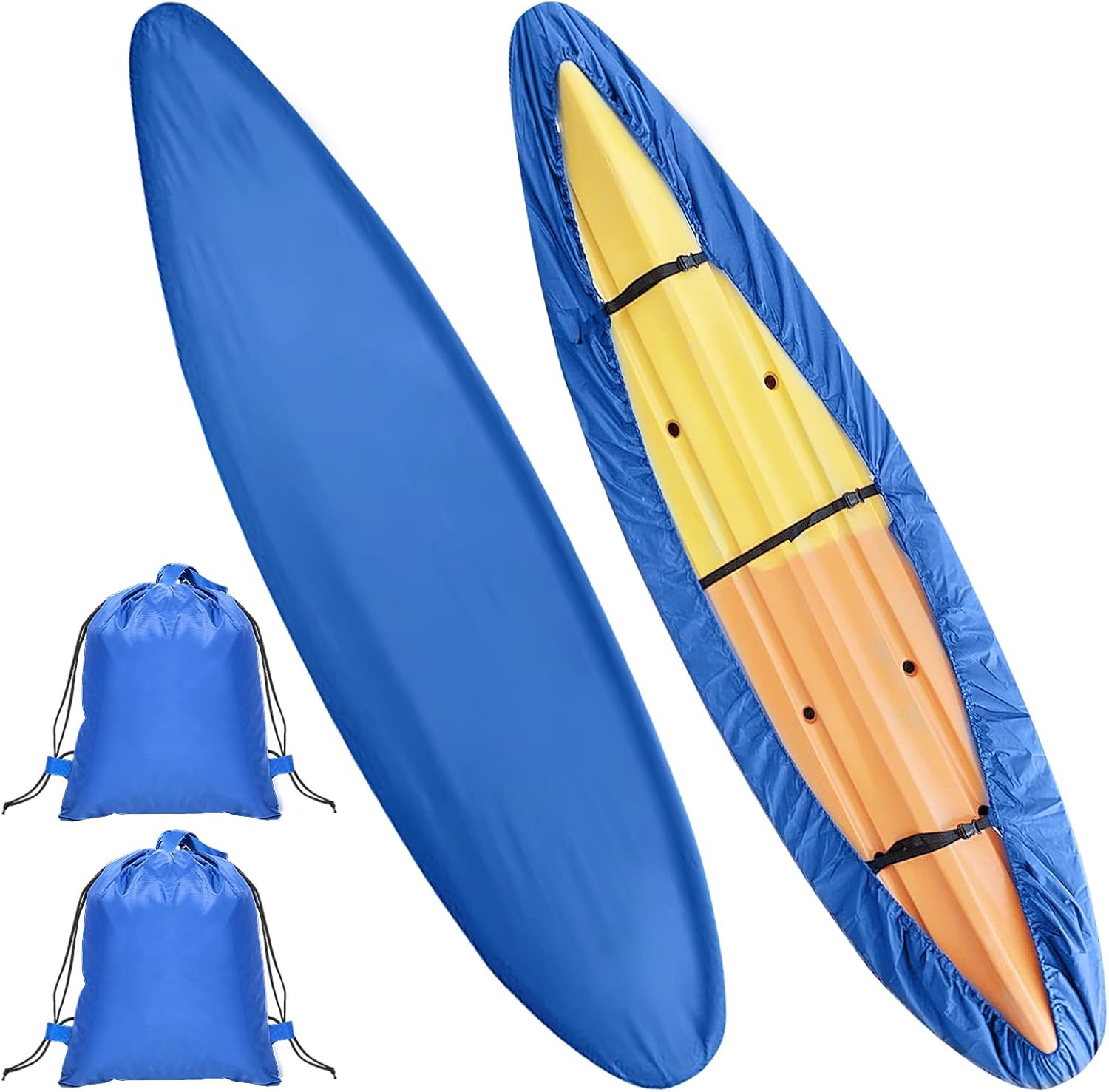 2 Pack Waterproof Kayak-Accessories，Storage Bag 3 Adjustable Buckles for Outdoor and Indoor Canoe Paddle Board Storage,