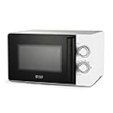 Small Microwave 0.7 Cu. Ft. Countertop Microwave with Mechanical Control, White Microwave with 6 Power Levels, Outstanding Portable Microwave with Convenient Pull Handle