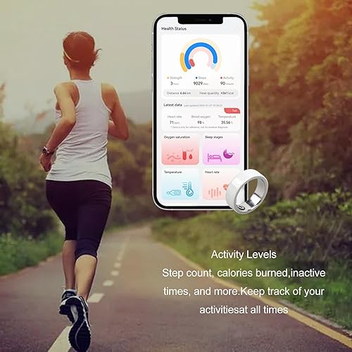 Miniatura 3 de Anillo inteligente de seguimiento de salud, anillo para monitor de sueño con Bluetooth, ritmo cardíaco, seguimiento del sueño, temperatura corporal,