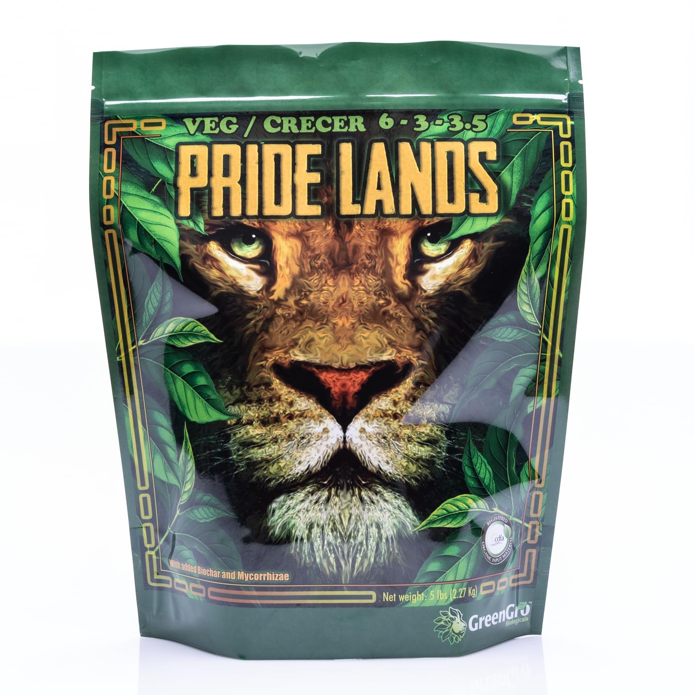 GreenGro Pride Lands Veg Premium Organic Dry Top Dress Fertilizante para The Vegetative Cycle, Bigger Buds y Plants Healthier con nuestros alimentos vegetales completos, f&aacute;cil de usar y totalmente natural, 5 lb